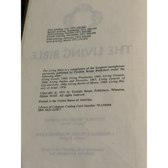 The Living Bible Paraphrased 1971 VTG Tyndale House Padded Hardcover READ NOTES - Picture 9 of 13